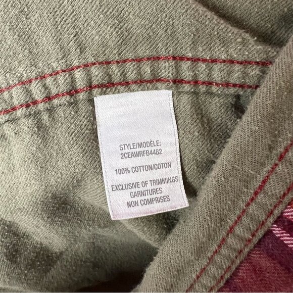 Wind river plaid button up snap buttons red green yellow checkered jacket - Picture 6 of 7